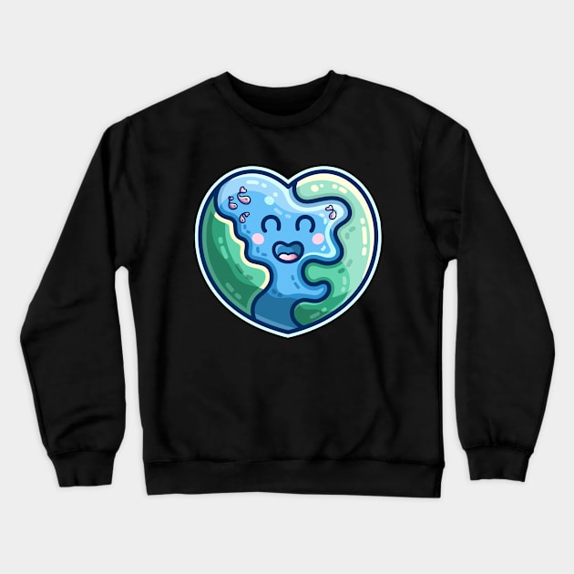 Earth Heart Kawaii Cute Crewneck Sweatshirt by freeves